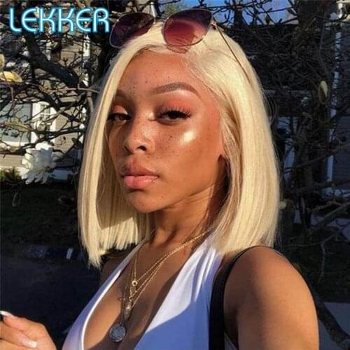 Lekker 613 Straight Bob T Part Lace Front Human Hair Wig For Women Natural Brazilian Remy Pre Plucked Glueless Burgundy Red Wigs