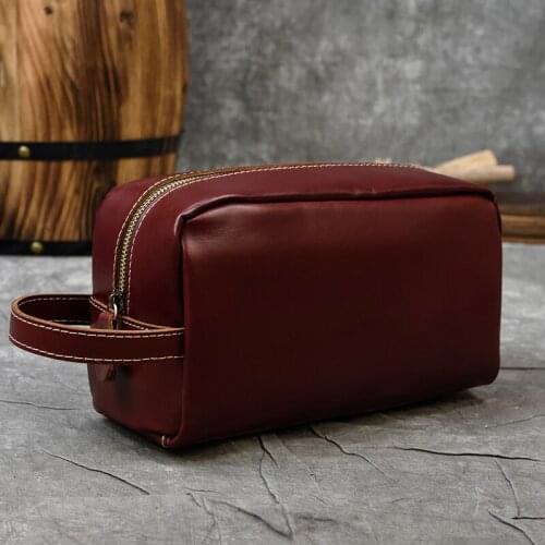 Luufan Leather Men Wallets Business Male Wallet Double Zipper Vintage Large Purse Wine Red Black And Brown Luxury Hand Bag