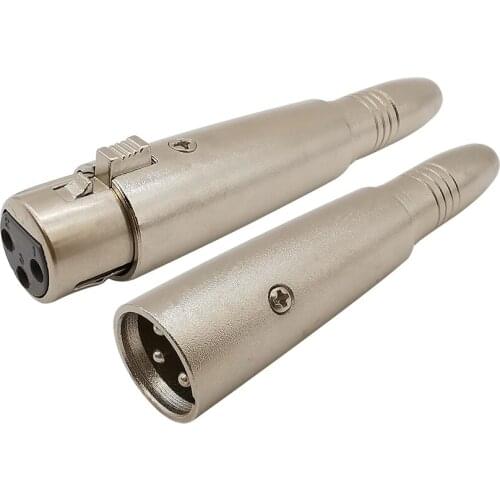 Metal XLR 3 Pin Male Female Plug to 6.5mm Female Jack Audio Adapter Microphone Mic Speaker Cable Connector