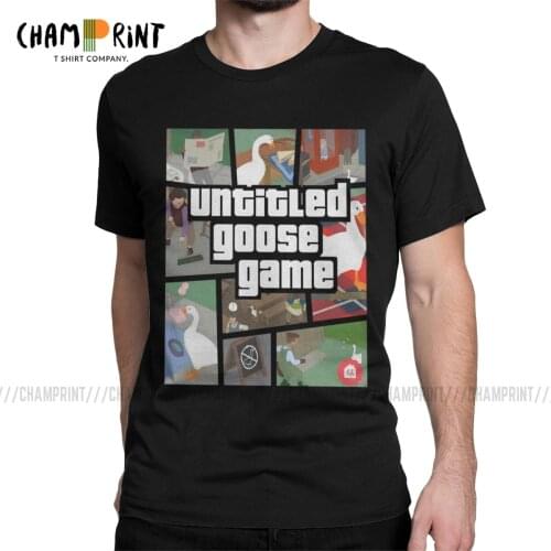 Men Grand Honk Auto T Shirt Untitled Goose Game 100% Cotton Tops Funny Short Sleeve Round Neck Tee Shirt New Arrival T-Shirts
