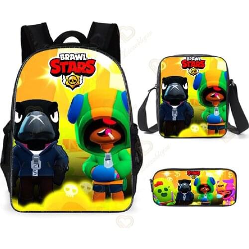 Printed Cartoon Star Game Leon Anime Figure Toy School Bag Set High Capacity Nylon Waterproof Travel Bag Cartoon Action Backpack