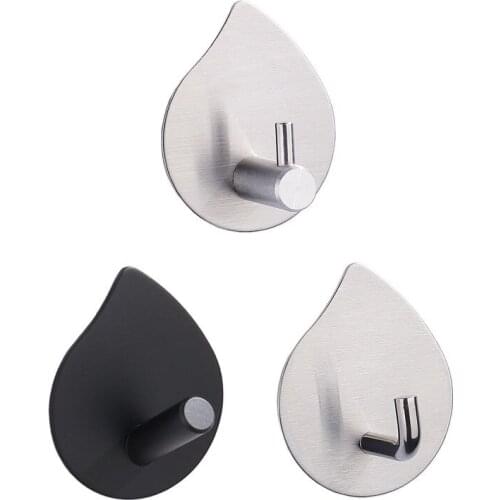 Stainless Steel Wall Hook Self Adhesive Sticky Kitchen Home Bathroom Bath Ball Key Bag Coat Hanger Storage Hanging Holder Rack