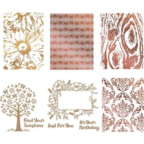 Find Your Sunshine Rose Tree Metal Hot Foil Plates For DIY Scrapbooking Gift Card Making Handcraft Photo Album Embossing 2020
