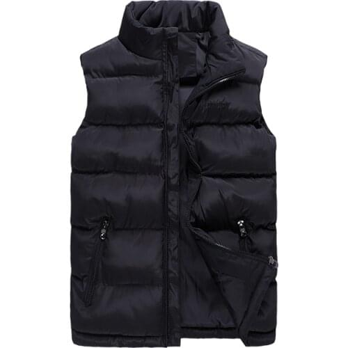 2019 NEW Men Vest Winter Jackets Fashion Casual Sleeveless Coat Thick Warm Zipper Jacket Outerwear Cotton-Padded Waistcoat
