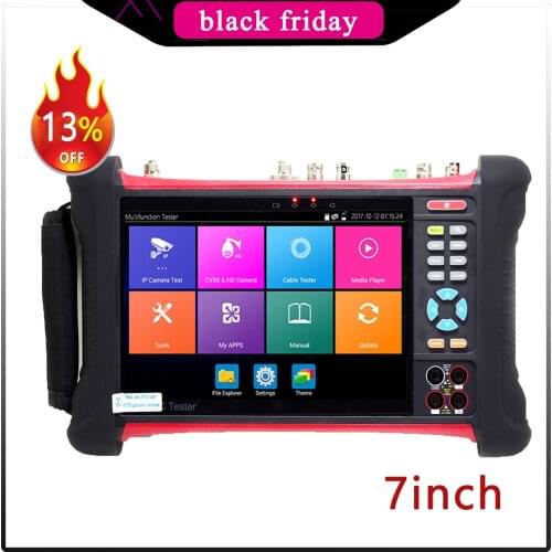 Newest 7 Inch X7MOVTADHS CCTV Tester Monitor IP Analog Camera Tester 1080p 1080i WIFI 4k 8mp Onvif PTZ Control POE 12V Output