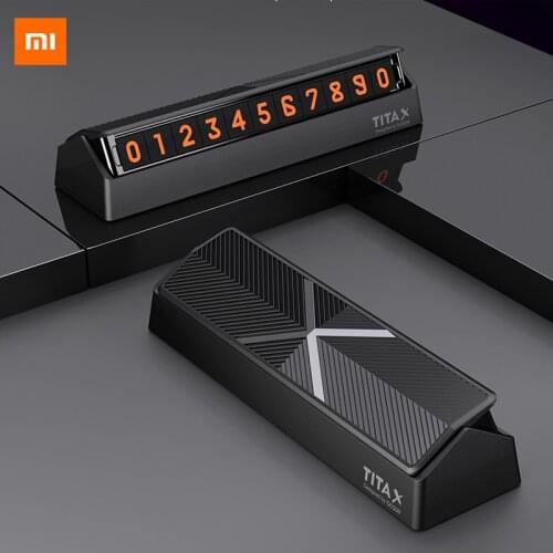 Original Xiaomi mijia TITA X Flip Type Car Temperary Parking Phone Number Card Plate Mini Car Decoration For xiaomi Mi home
