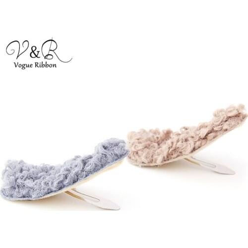 Autumn/Winter Lovely Grey Lamb Hair Clip Trumpet BB Hair Clip Hair Accessories For Girl 2019 New Fashion Holiday Christmas Gift