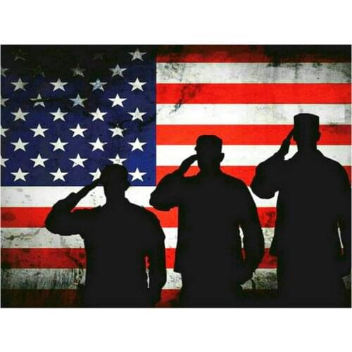 Full Square Diamond Painting USA Flag Soldier diy 5d Diamond Mosaic Landscape 3d Diamond Embroidery Decoration