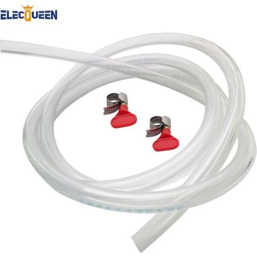 2M Food Grade Clear PVC Tube with 2 pack of Butterfly Hose Clips Pipe Clamps for Home Brewing