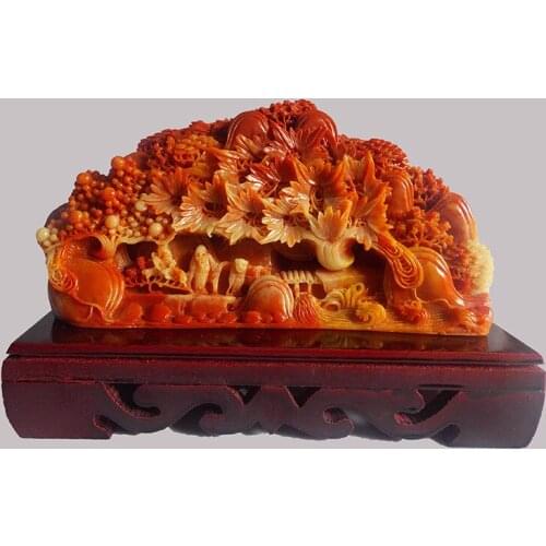 Hand engraving Artwork Special offer new Shoushan stone carving decoration decoration Feng Shui jade jade talisman shipping busi