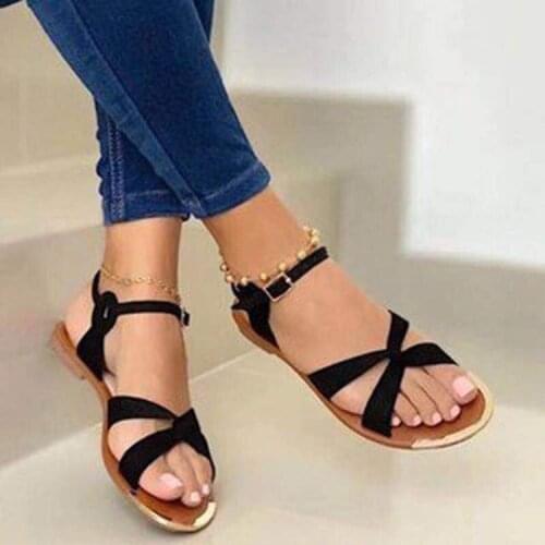 Miaoguan Womens Sandals Summer 2021 Rubber Flats Gold Open Toe Gladiator Comfortable Beach Shoes Free Shipping Zapatos Mujer 42