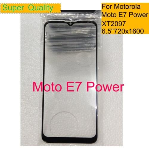10Pcs/Lot For Motorola Moto E7 Power XT2097 Touch Screen Front Outer Glass Panel Lens For Moto E7 Power LCD Front With OCA Glue