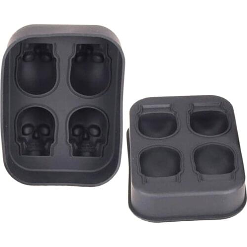 3D Skull Silicone Ice Mold Cool Whiskey Wine Cocktail Ice Cube Tray Maker