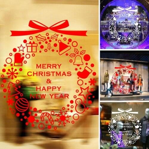 Snowflake Wind Chime Christmas Tree PVC Wall Stickers Home Window Decal Party DIY Decoration