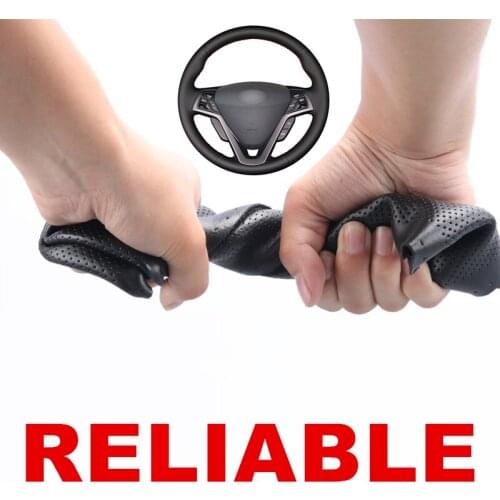 Hand stitched Black PU Artificial Leather Car Steering Wheel Cover for Hyundai Veloster 2011 2013 2012 2014 2015 2016 2017 2018
