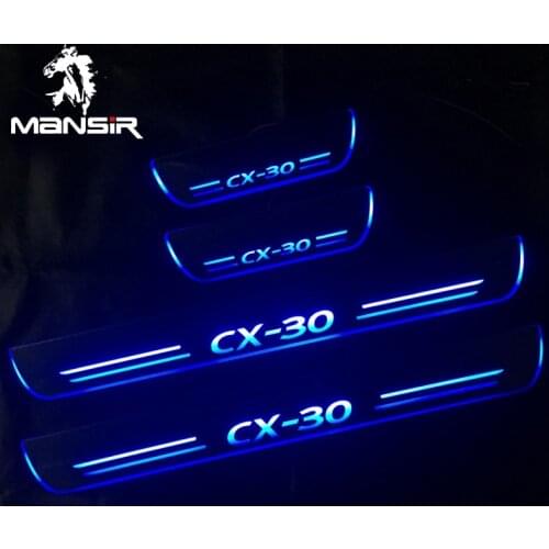 12V LED Door Sill Lights For Mazda CX-30 CX30 2019 2020 Plate Guard Pathway Welcome Car Scuff Led Light Pedal Light