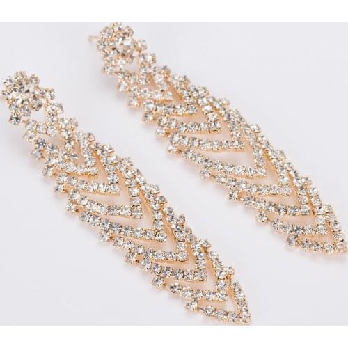 YFJEWE New Arrive Rhinestone Crystal Long Drop Earrings Wedding Jewelry Bridal Wedding Accessories Earrings E458