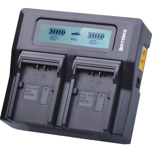 LCD Display Ultra Fast 3X faster Dual Charger with Car Charger for Panasonic D07S D08S D16S D28S D54S S602E VW-VBD29 VBD58 VBD78