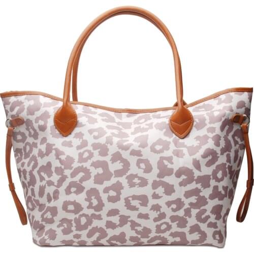 Female Satchel Handbag 2021 Fashion Casual White Leopard Tote Bag Women Shopper Bag