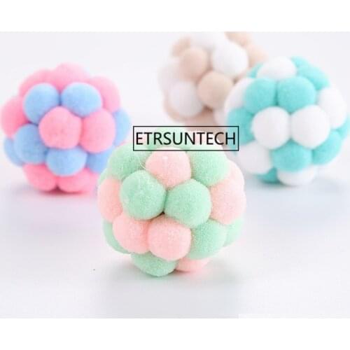100pcs Cotton Small Bell Roll Ball Cat Toy Pet Interactive Game Cage Amusement Cat Ball Toys