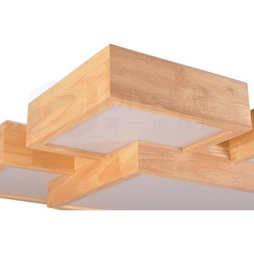 2017 European craft glass and rubber wood products professional art wooden frame glass China Post free mail home ceiling lamp