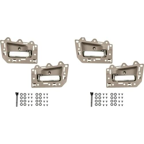 4Pcs Rear Front Left & Right Inside Interior Door Handle Set for 2005-2011 For jeep Grand Cherokee Beige & Chrome