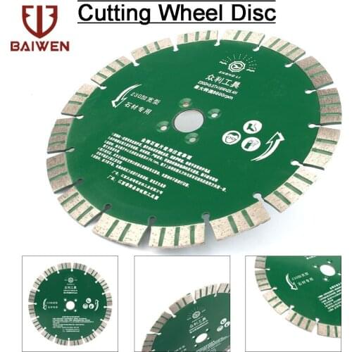 1pc 9inch 230mm Diamond Saw Blade Circular Cutting Disc Segmented Rim Wheels for Concrete Marble Porcelain Tile 25.4mm Hole
