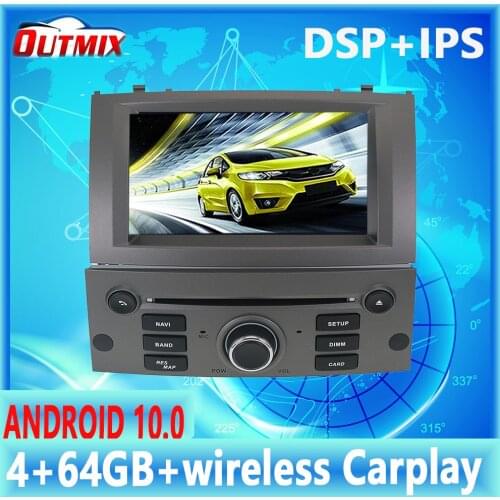 DSP Android 10.0 PX6 Car Radio For Peugeot 407 2004-2010 Car Multimedia Player Stereo Auto Audio GPS Navigation DVD Video