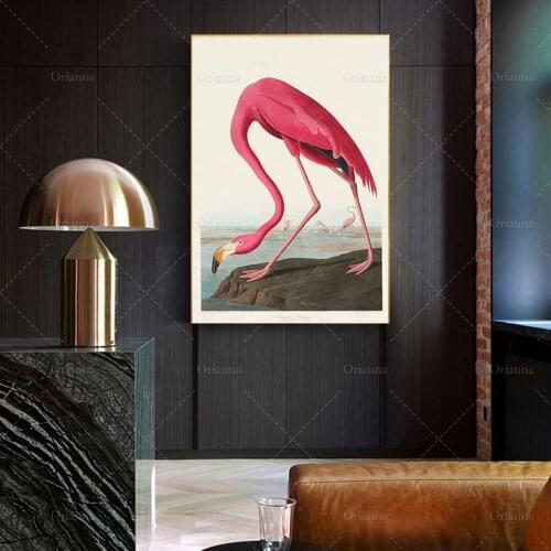 John James Audubon Birds, American Pink Flamingo PosterPrint Pink FlamingoModern Art Gift Idea- Wall art poster printHome Decor