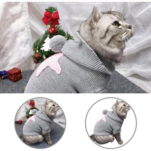Acrylic Fiber Pretty Eye-catching Pet Cat Hooded Clothing Skin-friendly Cat Clothes Fine Workmanship for Winter