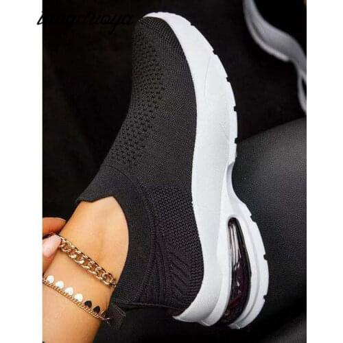 Light marathon breathable sport shoes women white mesh women running shoes air cushion jogging platform sneakers big size 35-43
