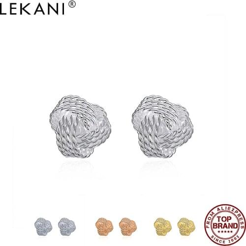 LEKANI Earrings For Women Classic Tennis Shape Plating Silver Plug In Ear Studs Fanshion Jewelry Girllfriend Gift Hot Sale