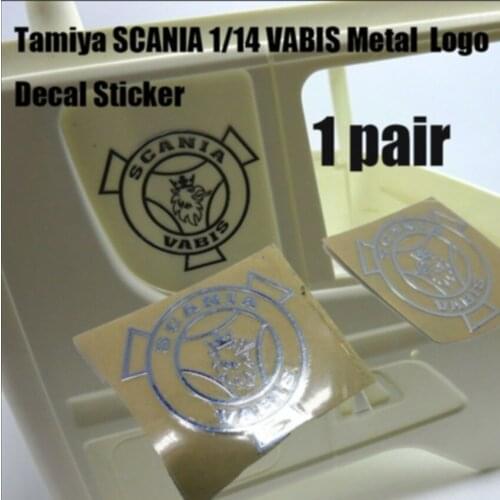 R/C scania truck side window metal vabis logo decals sticker for tamiya 1/14 scale rc actros scania r620 56323 r470 trailer
