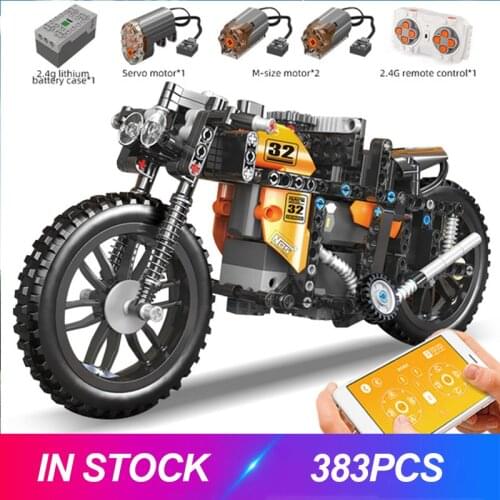 Mould King 23005 RC Motorbike MOC-17249 App Control Fast Motorcycle Model Building Blocks Bricks Kids Christmas Gifts