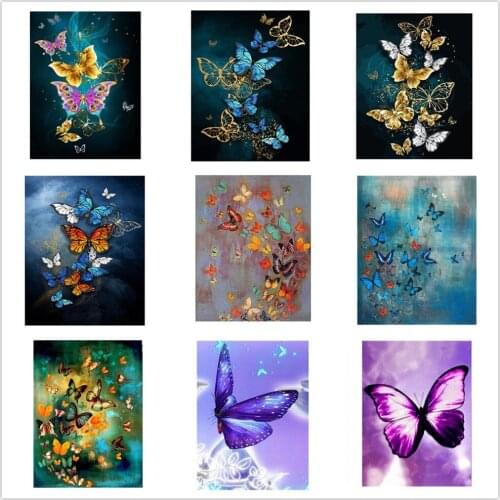 Kexinzu Full Square/Round Drill 5D DIY Diamond Painting "Animal Butterfly" 3D Diamond Embroidery Cross Stitch Home Decor Gift
