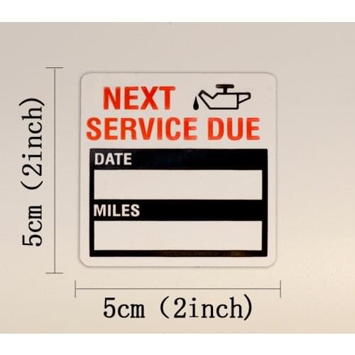 Car oil maintenance reminder sticker repair and replacement car window sticker label car sticker "NEXT SERVICE DUE"