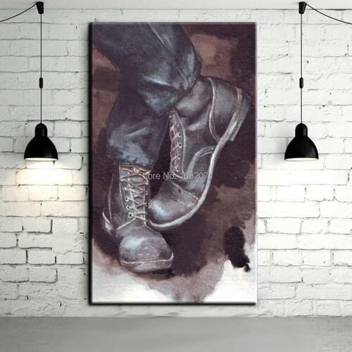 Skills Artist Hand-painted High Quality Modern Abstract Shoes Oil Painting On Canvas Modern Shoes Decorative Painting
