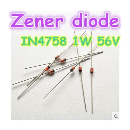 NEW 100pcs/lot IN4758 1W 56V 1n4758 4758 Zener diode