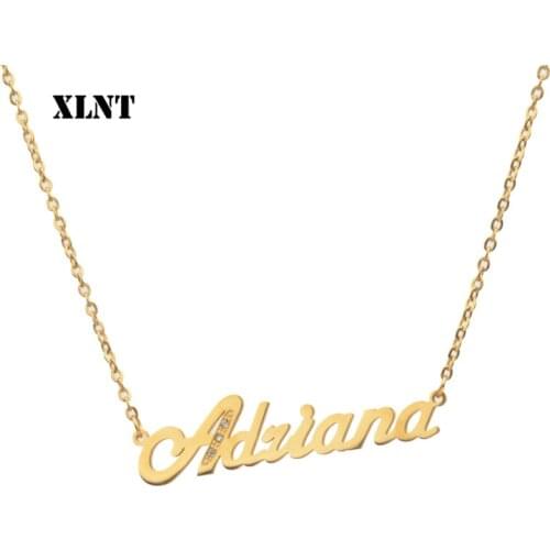 XLNT Adriana Name Necklace Initials Letter Necklace for Women Men Charm Letter Name Pendnat Necklace Gifts