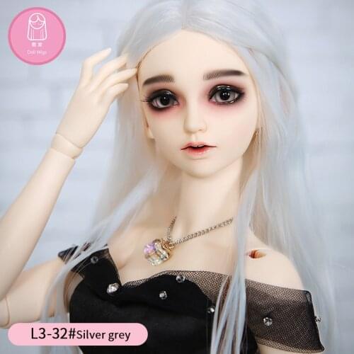 Wig For Doll BJD L3# free shipping size 9-10 inch 1/3 high-temperature wig long hair bjd sd doll Wigs in beauty handmade diy