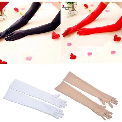 Wedding Dress Spandex 55cm Gloves New Womens Gloves With Temperament Fashionable And Generous High-elastic Long Bride