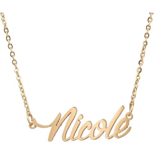 Personalized Jewelry Gifts Stainless Steel Engraving English Name Necklace Customized Nameplate Necklaces Birthday Gift
