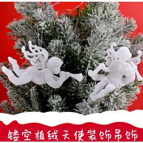 Festive Decorations PVC Flocking Angel Creative Pendant Christmas Tree Window Scene Arrangement Owl Ornament