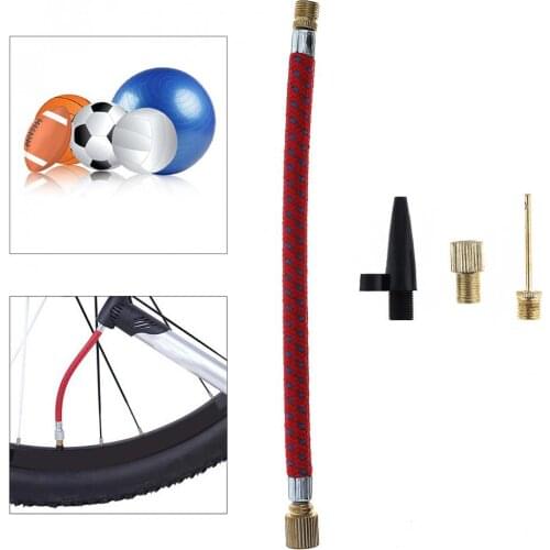 Sale 4pcs/set Portable MTB / Road Bicycle Inflator Extension Tube with Pump Adaptor Kit Valve for Bicycle / Football / Airbed