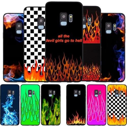 Fire Black TPU Silicone Soft Phone Case For Samsung Galaxy S20 S10 S9 S8 Plus Lite NOTE 10 9 8 S7 EDGE