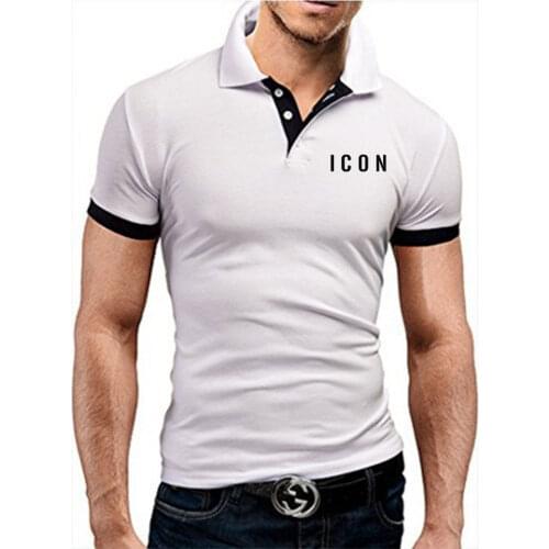 ICON Printed Polo Shirt Men’s Summer Stitching Men’s Shorts Sleeves Polo Business Clothes Luxury Men’s T-shirt Brand Polos