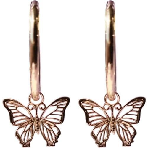 Chic Butterfly Stud Earrings Women Scrub Butterfly Earrings Simple Animal Earrings Women Jewelry Accessories