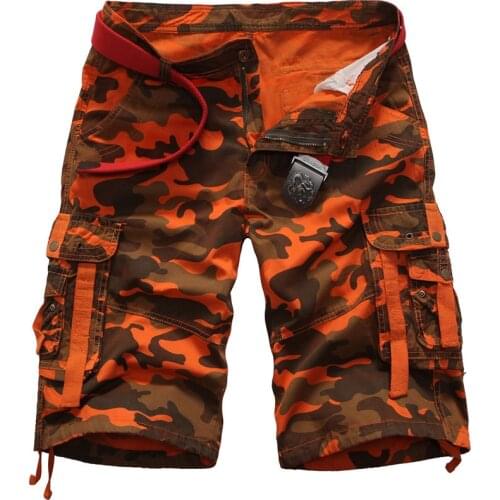 Camouflage shorts 2020 summer men casual military uniform shorts mens multi-pocket loose casual work shorts size 29-38 no belt