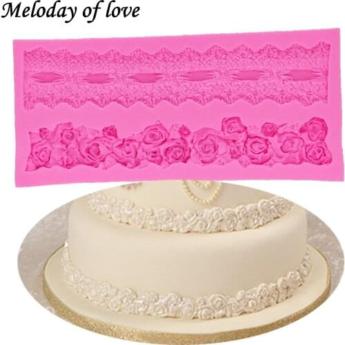 1Pcs DIY Flower Silicone Mold,Sugarcraft Cake Decorating Tools,Fondant Chocolate Molds Cake lace Border Mould T1268
