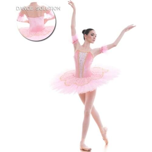 Standard Size Pale Pink Ballet Dance Costume Tutu Dress Solo Dance Pancake Tutus BLL030